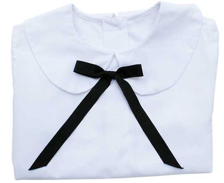 Blusa Blanca Moño Negro Secundaria