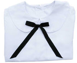 Blusa Blanca Moño Negro Bachillerato