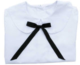 Blusa Blanca Moño Negro Secundaria