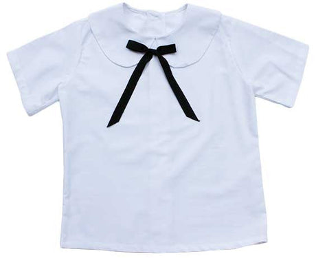 Blusa Blanca Moño Negro Bachillerato