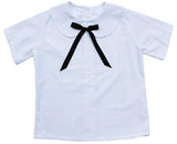 Blusa Blanca Moño Negro Secundaria
